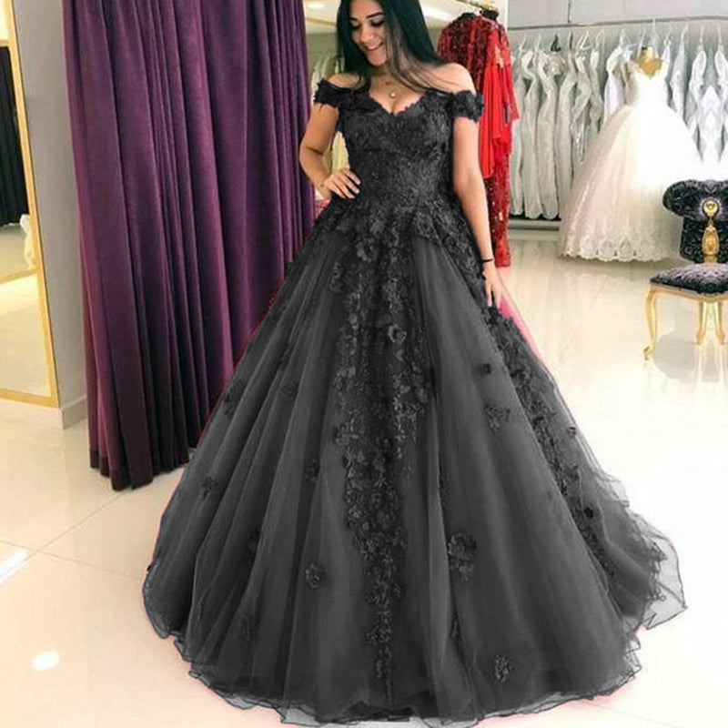 Chic A Line Burgundy Women Formal Prom Dress Lace Sleeveless Wedding D –  Siaoryne