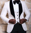 Men 2022  Suit Brand New Groomsmen Shawl Lapel Groom Tuxedos Red/White/Black Men Suits Wedding Best Man Blazer (Jacket+Pants+Bow Tie+Vest)