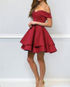 LP0236 Off the Shoulder Short Prom Dresses Royal Blue/Burgundy ,Short Homecoming Dresses,Semi Formal Junior Graduation Dress