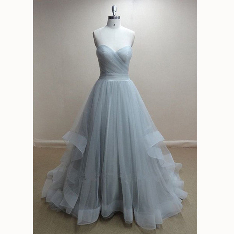 Perfect  robe de bal longue Sweetheart  Long Tulle Prom Dress A Line wedding Dresses