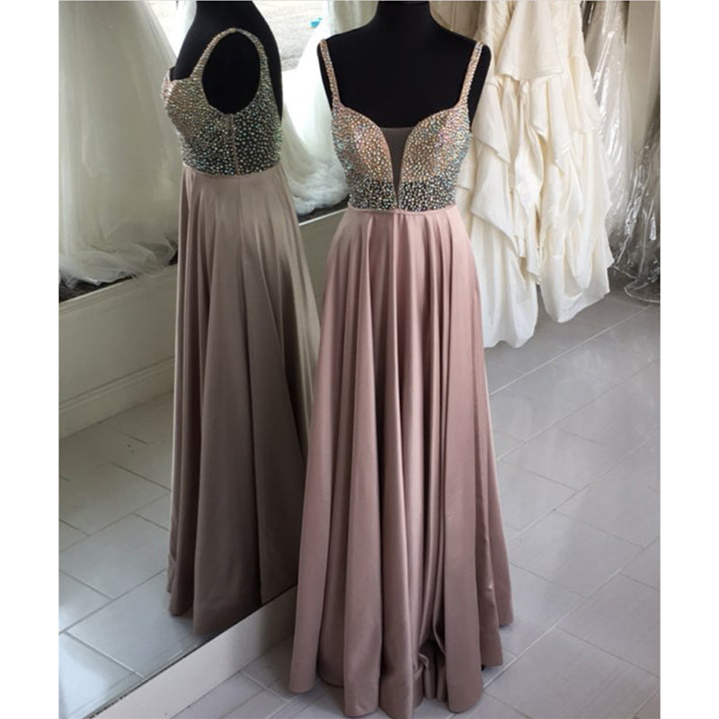 Hot Sale Spaghetti Long Formal Gowns Senior Prom Dress for Girls 2018