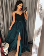 Royal Blue Prom Dresses Sexy Split Evening Party cocktail Gown Girls vestido de fiesta de graduación