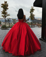 Burgundy/Red Strapless Wedding Dress Ball Gown with Sweetheart Corset