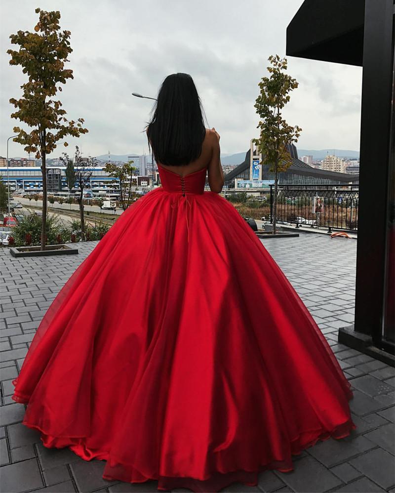 Burgundy/Red Strapless Wedding Dress Ball Gown with Sweetheart Corset
