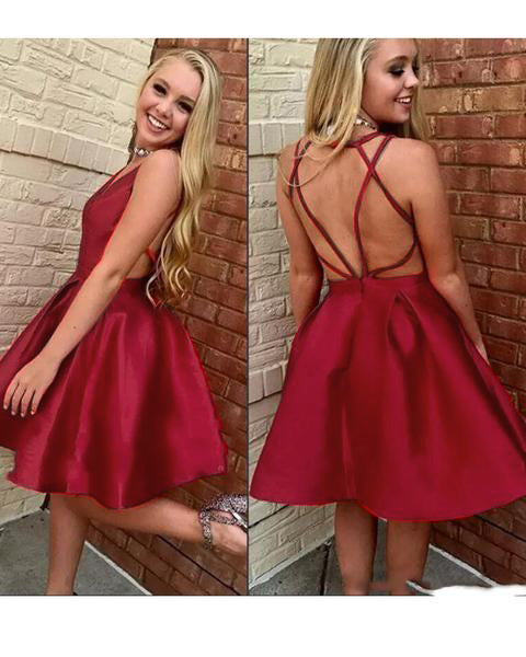 Red Short Formal Dress Juniors Homecoming Dress