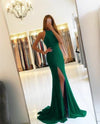 Classy Royal Blue Prom Dress 2022 Halter Fitted Evening Gown Sexy Slit Girls Senior Prom LP5598