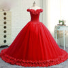Red Ball Gown Quinceanera Dress Girls Sweet 16 Debutante Gown Flower Wedding Dress LP0508