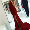 New White Halter 2018 Prom Dresses Sexy Slit Fitted Evening Long Party Dress vestido de formatura