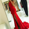 New White Halter 2018 Prom Dresses Sexy Slit Fitted Evening Long Party Dress vestido de formatura
