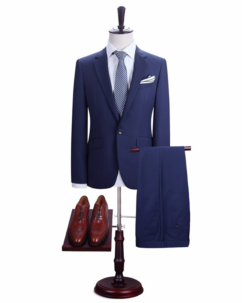 Blue Groomsmen Suit Wedding Groom Tuxedo Two Pieces (Jacket+pants)