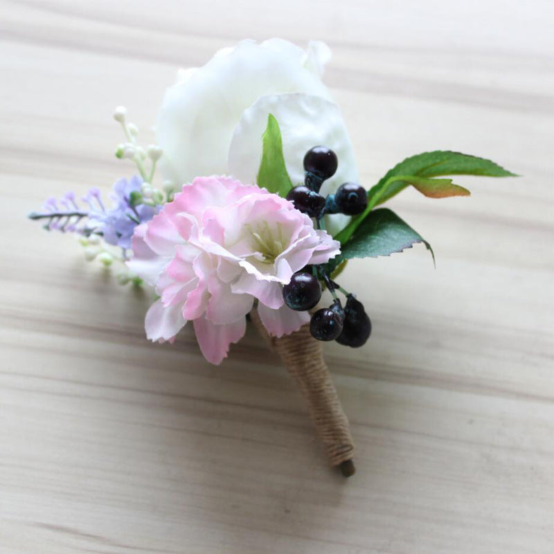 Groom bride corsage rose wedding flowers boutonniere corsages prom
