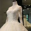 Siaoryne WD0912 Long Sleeves a Line Lace Luxury Vintage Court Train Wedding Dresses
