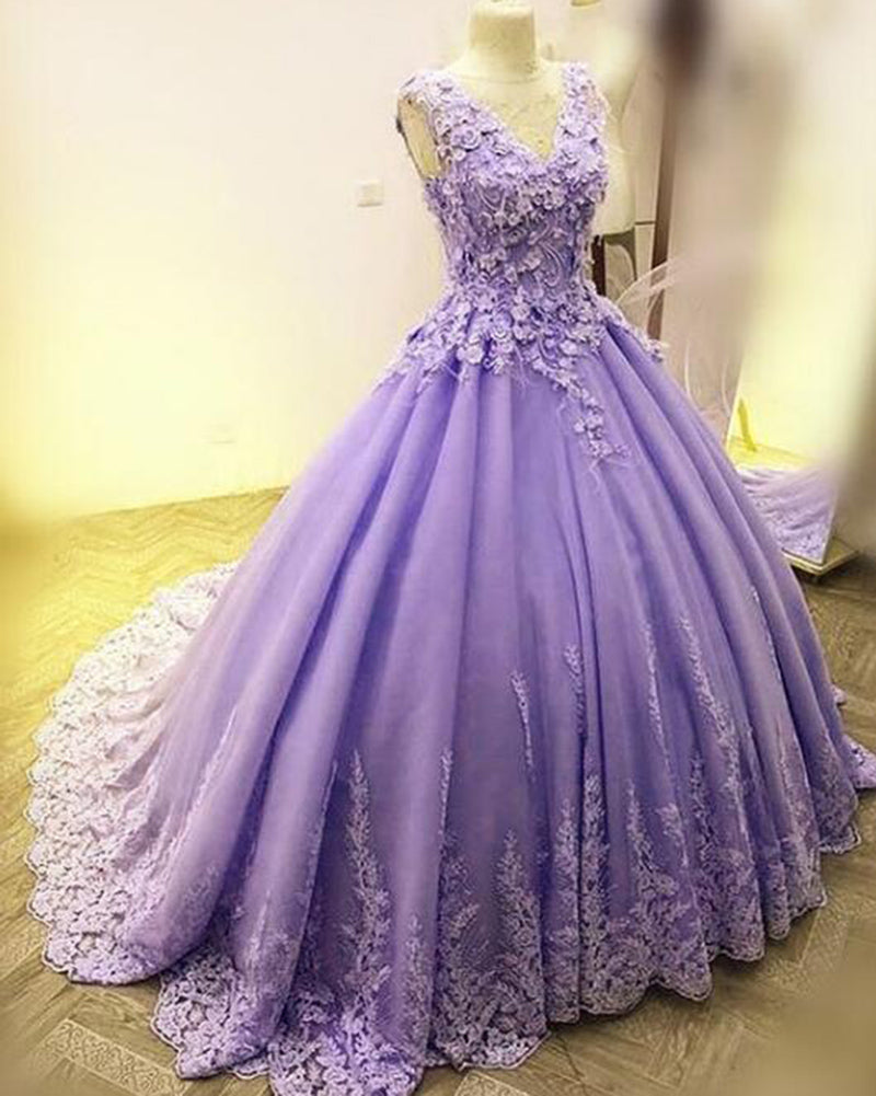 Ball Gown Lace Prom Dress Sweet 16 Party Gown Quinceanera dress for Girls WEdding Gown PL09062