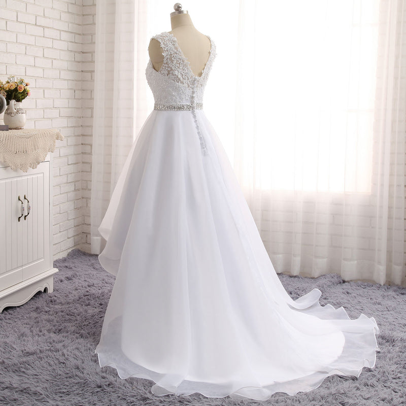 High Low Wedding Dresses Lace Beach Bridal Gown PL547
