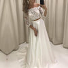 Siaoryne WD0823 3/4 Sleeves Two 2 Pieces Beach wedding Dress A line Lace Bridal Gowns