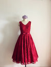 Chic Burgundy Homecoming Dress Lace Short Junior Prom Dress 8th Grade Graduation Girls Party Gown SP182