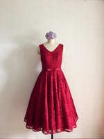 Chic Burgundy Homecoming Dress Lace Short Junior Prom Dress 8th Grade Graduation Girls Party Gown SP182