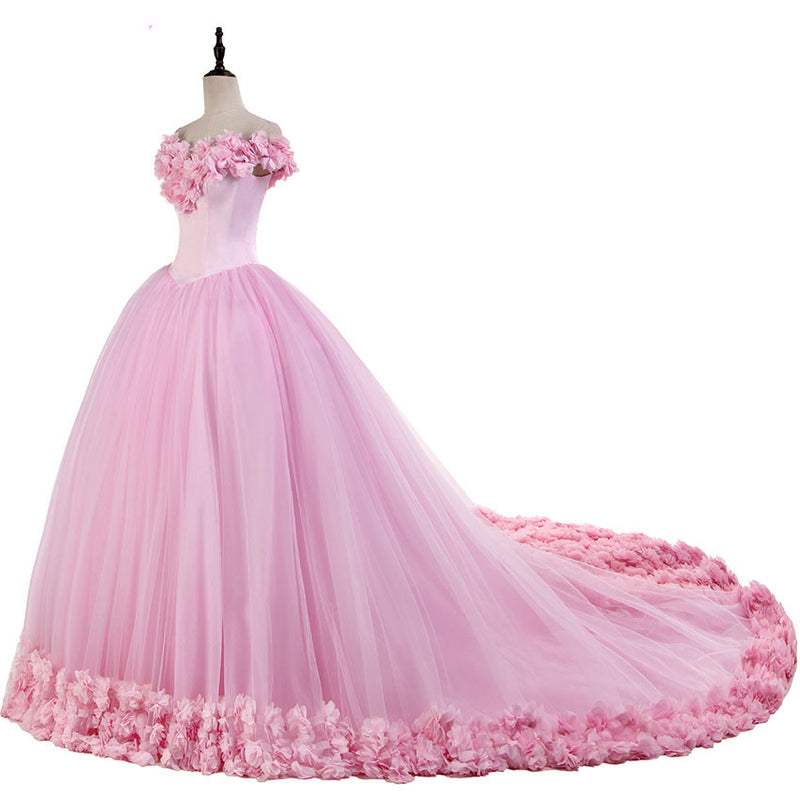 Siaoryne LP1008 Ball Gown Quinceanera Dresses Pink Flowers Debutante Gown Sweet 16 Dresses
