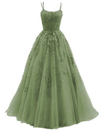 Beautiful Sweet 16 Gown Sage Green Tulle and Lace Prom Dresses PL108242