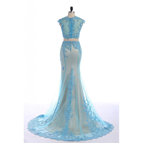 Aqua 2020 crop top lace mermaid prom dress long formal gowns