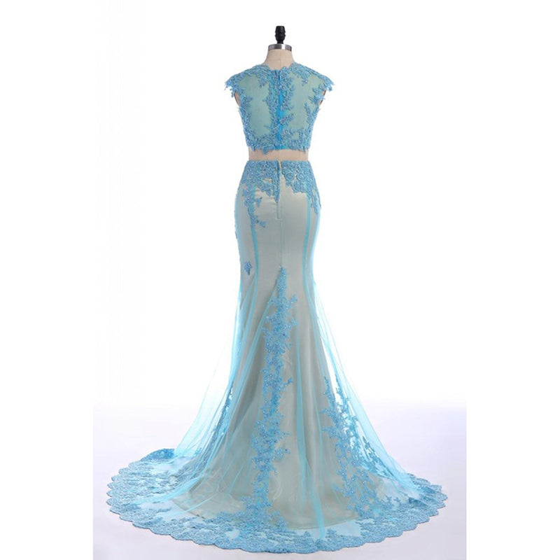 Aqua 2020 crop top lace mermaid prom dress long formal gowns