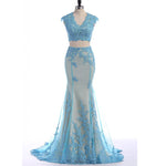 Aqua 2020 crop top lace mermaid prom dress long formal gowns