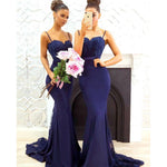 Spaghetti Srtaps Fitted Long Dress Bridesmaid Gown with Lace Appliques ,maid of honor dress for women