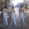 Spaghetti Srtaps Fitted Long Dress Bridesmaid Gown with Lace Appliques ,maid of honor dress for women