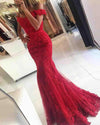 Teal Lace Mermaid Formal Prom Dress for Wedding  Long Special Event Gown PL7458