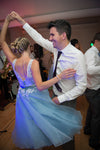 White and Blue Bridesmaid Dresses Women Short Wedding Party Gown Girls Maid of honor dress