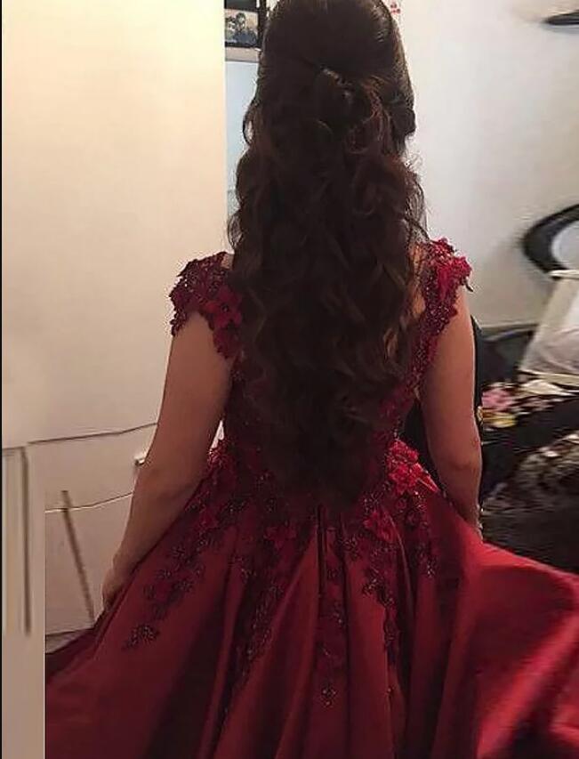 Wine Red /Navy Ball Gown Wedding Dress Prom Dresses with Lace Applique – Siaoryne Wine Red /Navy Ball Gown Wedding Dress Prom Dresses with Lace Applique – Siaoryne
