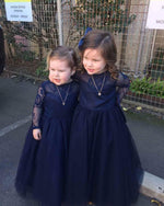 Black Little Long Sleeves flower Girl Dresses vestidos de primera comunion Child Party Dress