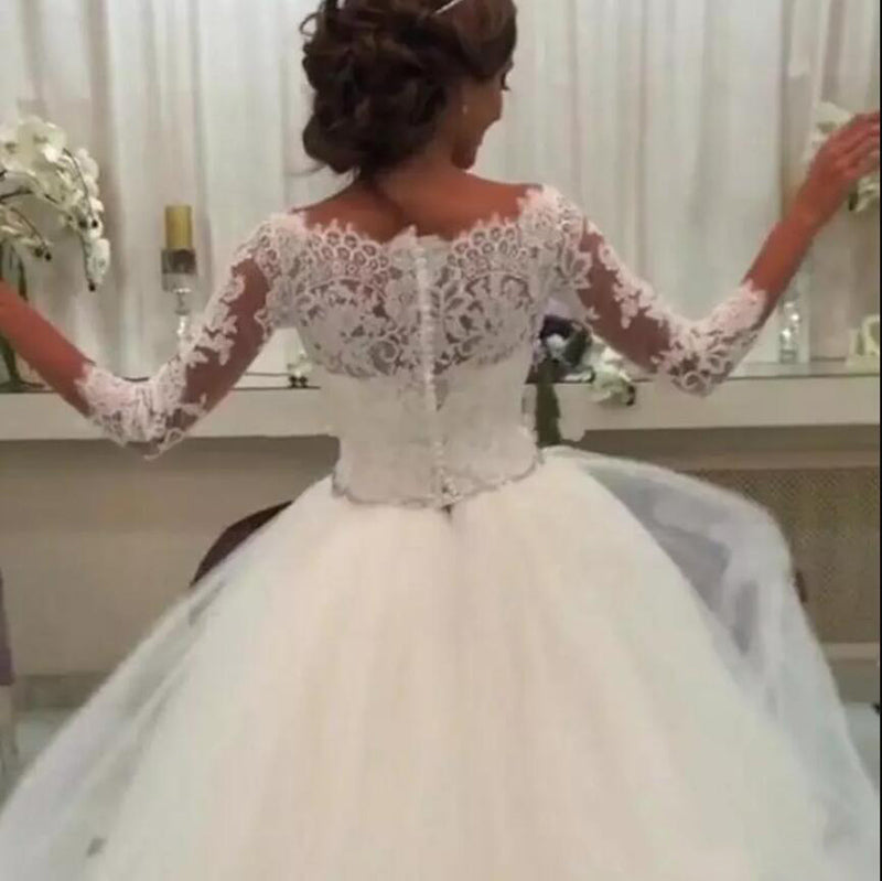 Siaoryne WD0930 Vintage Wedding Dresses Lace 2018 New Long sleeves Bridal Dresses