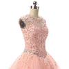 LP8766 Cap Sleeves Scoop Aqua Scarlet Blush Lace Ball Gown Prom Dress Quinceanera Dress Sweet 16 vestido de festa debutante