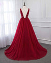 Siaoryne 2019 Wine Red A Line Bling Bling Tulle Prom Dresses Long Pageant Gown for Girls PL698