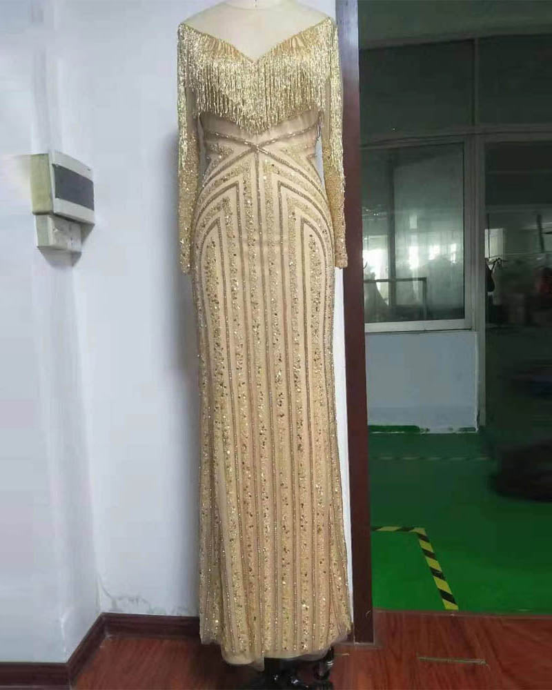 Sparkle Luxury Evening Dress Heavy Beading Formal Party Dress PL687