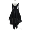 High Low Black Evening Dresses,Long Sleeves lace beaded Formal Gowns ,Black Prom Dresses 2018