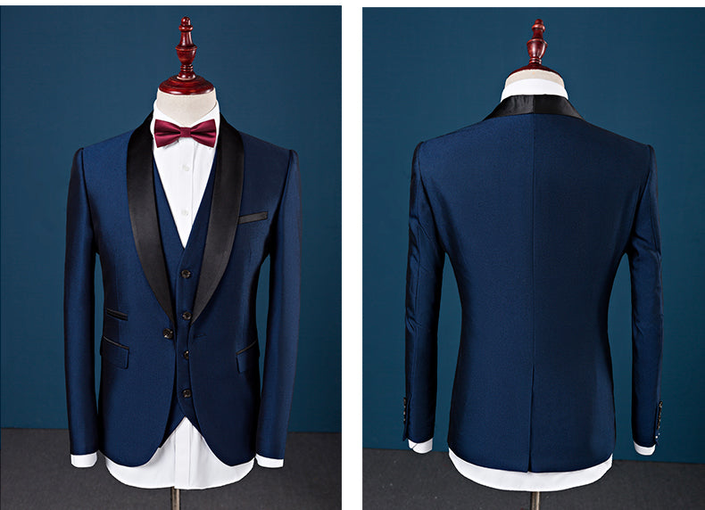 Burgundy Tuxedo 2022 Wedding Suits For Men Shawl Collar Royal Blue Men Suit
