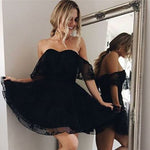 SP210 Girls Short Black Lace Prom Dress Lace Homecoming Gown for Junior 8th Grade 2022
