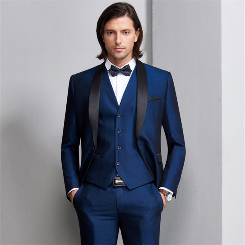 Burgundy Tuxedo 2022 Wedding Suits For Men Shawl Collar Royal Blue Men Suit