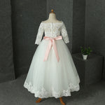 Lovely Lace Off Shoulder Baby Flower Girl Dress Child Little Girl Communion Dress robe fille enfant mariage de soiree