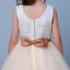 Chic Ivory/Champagne Lace Flower Girl Dresses with Belt Child Communion Dresses 2020
