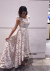 Siaoryne LP0830 Boat Neck Lace Prom Dress High Low Front short Long Back New Girls Party Evening Dress Graduation Dresses