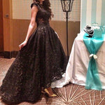 Siaoryne LP0830 Boat Neck Lace Prom Dress High Low Front short Long Back New Girls Party Evening Dress Graduation Dresses