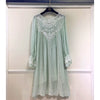 Lace Cotton Long Sleeves Casual Dresses White/Pink Sundress