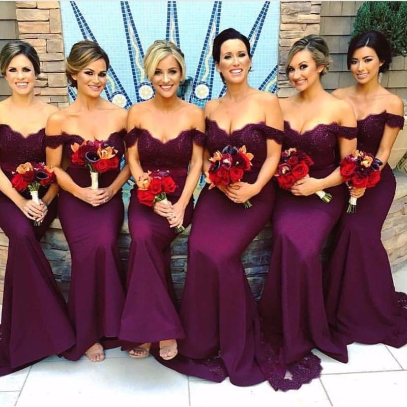 Siaoryne Bridesmaid Dress Mermaid Long Sexy Fishtail Made of Honour Dress Wedding Guests Dresses LP1007