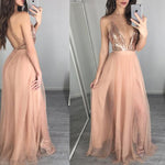 Gold Prom Dress Sexy Slit Sequins Party Dress