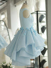 SP1447 Sky Blue Poofy Ball Gown Short Prom Dress Homecoming Dresses