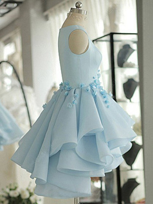 SP1447 Sky Blue Poofy Ball Gown Short Prom Dress Homecoming Dresses
