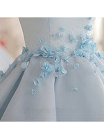 SP1447 Sky Blue Poofy Ball Gown Short Prom Dress Homecoming Dresses